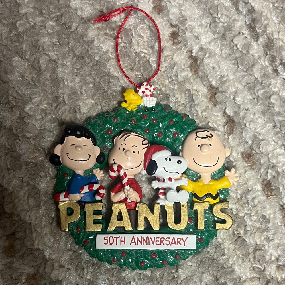 Peanuts 50th Anniversary Wreath Ornament Kurt Adler Snoopy